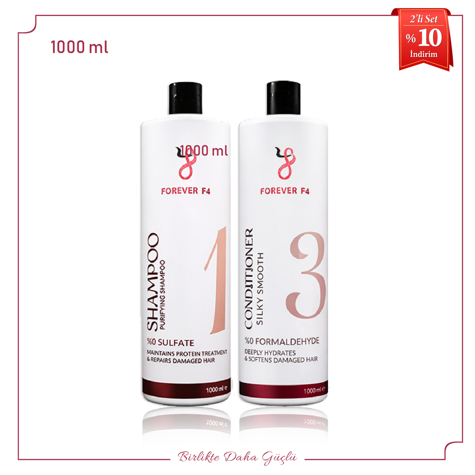 2li Set WEB-04 Tuzsuz Şampuan + Saç Kremi İkili Set – 1 Litre - Görsel 1